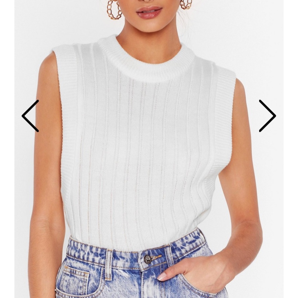 Knit Ribbed Sweater Vest Top